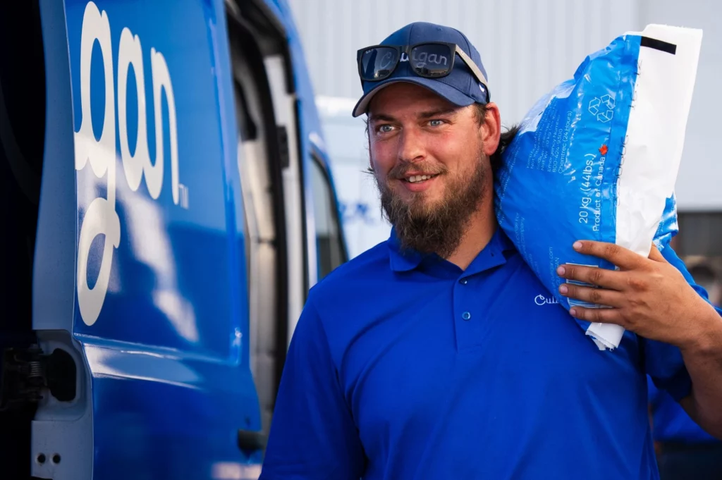 Culligan man delivering salt